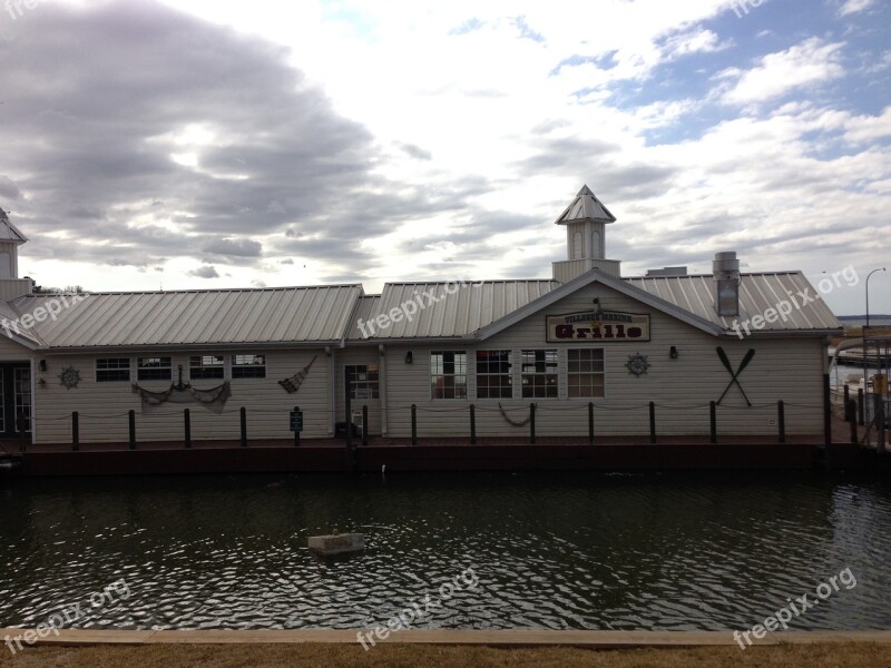 Lake Boathouse Slip Water Scene