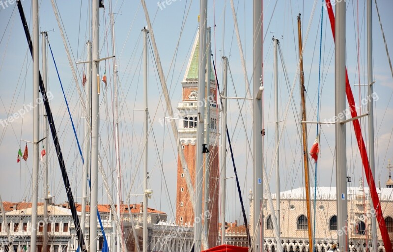 Venice St Mark's Boats And Campanile Free Photos