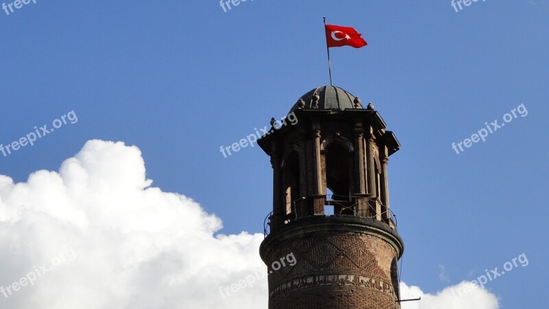 Erzurum Clock Tower Erzurum Castle Free Photos