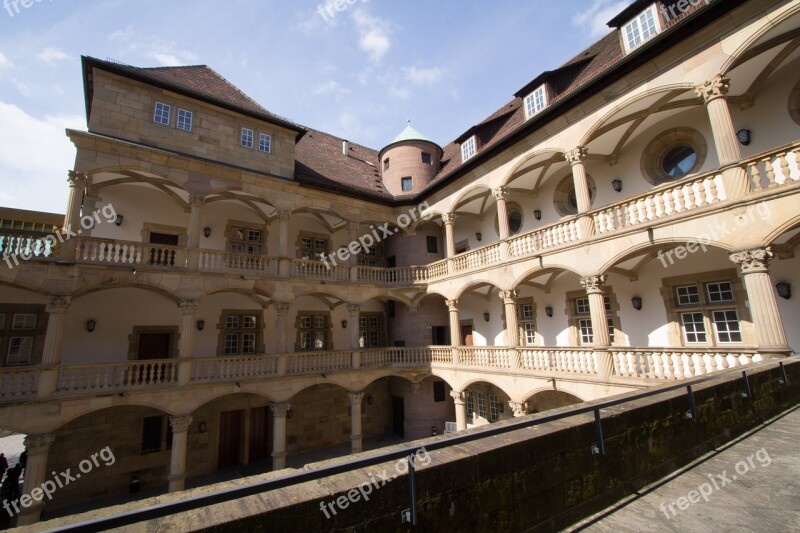 Stuttgart Courtyard Columnar Architecture Hof