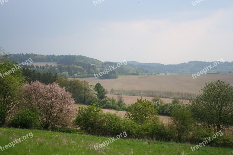 Spring Landscape Czech Republic Around Prague Spring Landscape