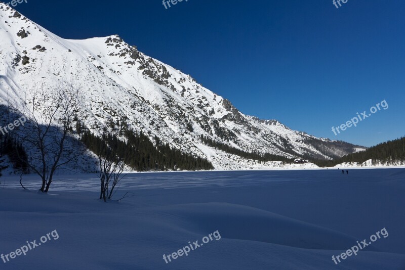 Tatry Mountains Winter In The Mountains Sky View