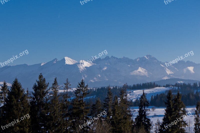 Tatry The High Tatras View Winter Sky