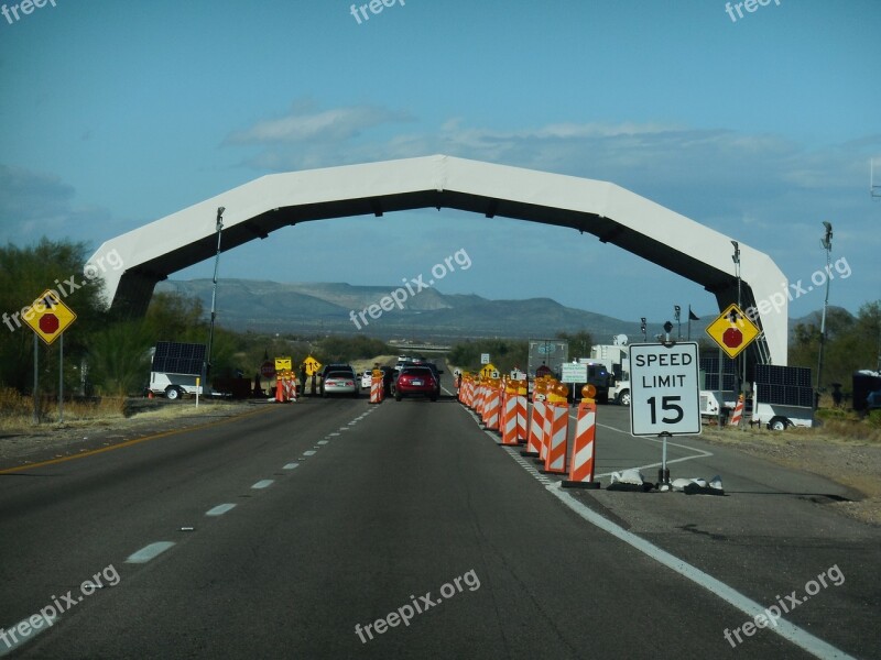 Border Patrol Check Point Sign United States Military