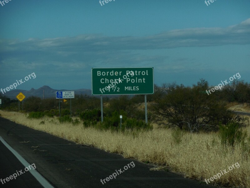 United States Border Patrol Check Point Sign Military