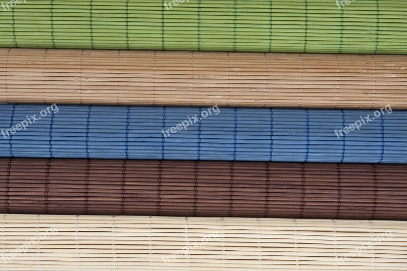 Bamboo Mat Color Green Blue