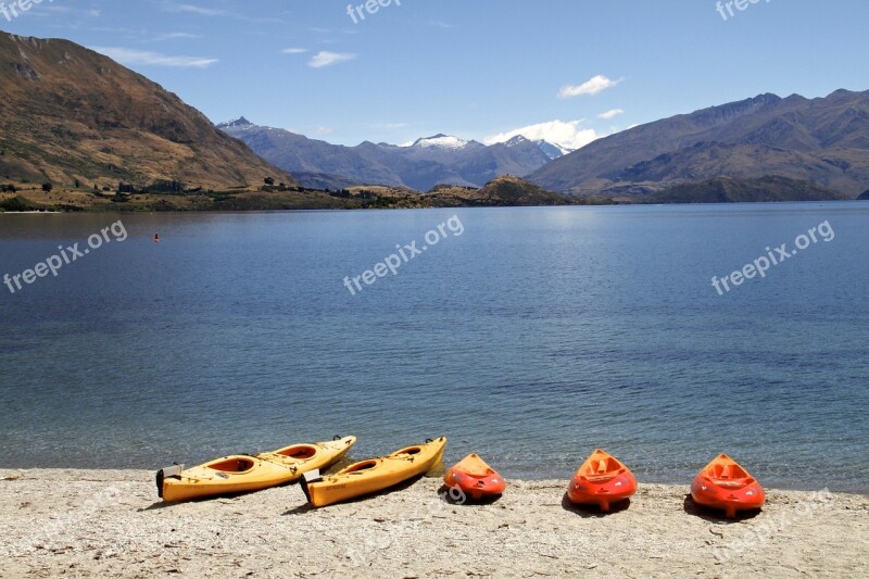 Lake Kayak Canoe Landscape View