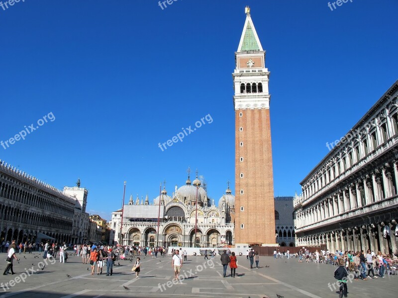 Italy Venice St Mark's Square Campanille Palace