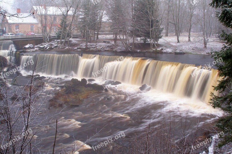 Waterfall Flowing River Cascade Stream