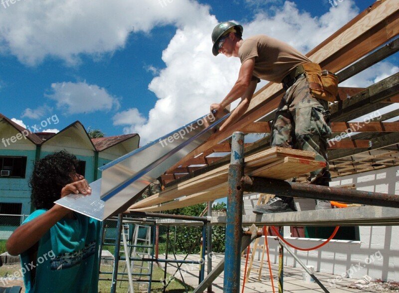 Workers Construction Metal Helmet Building