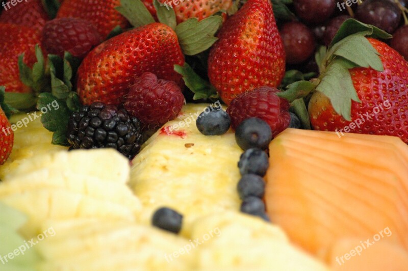 Fruits Assorted Fresh Blueberries Strawberry