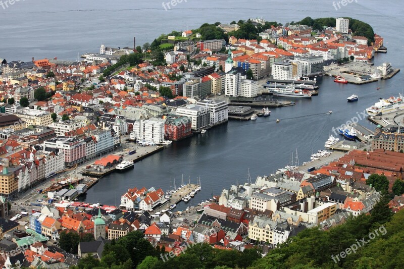 Mountains Norway Norge City From Above