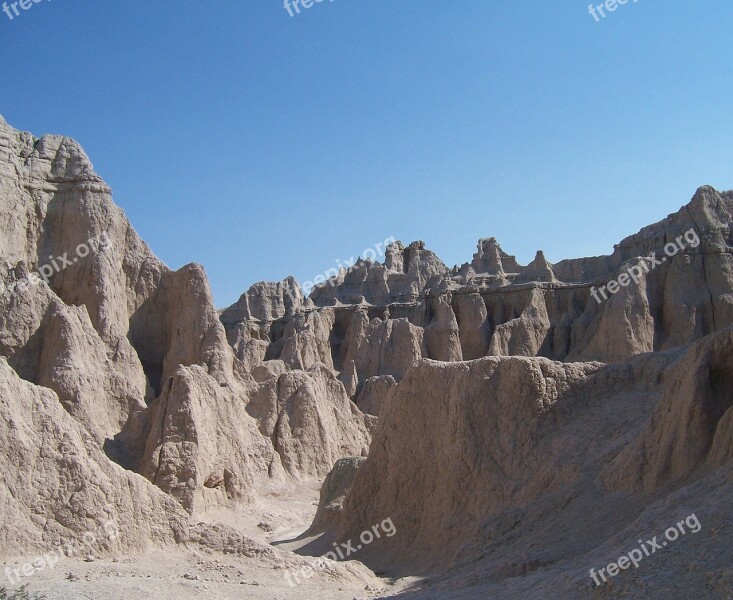 Badlands Arid Desolate Desert Nature