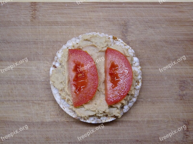 A Sandwich Tomato Hummus Breakfast Eating