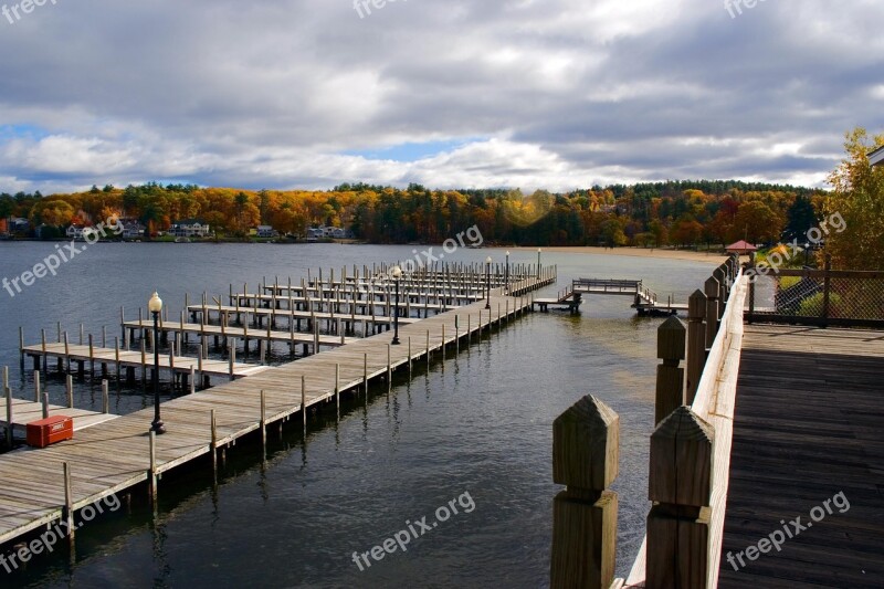 Lake Dock Foliage Water Nature