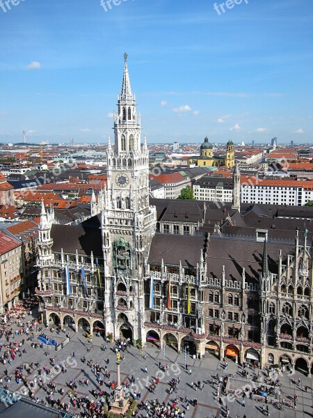 Munich Marienplatz State Capital Bavaria Town Hall Tower