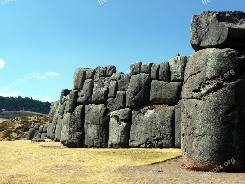 Inca Wall Fortress Ruin Archaeology