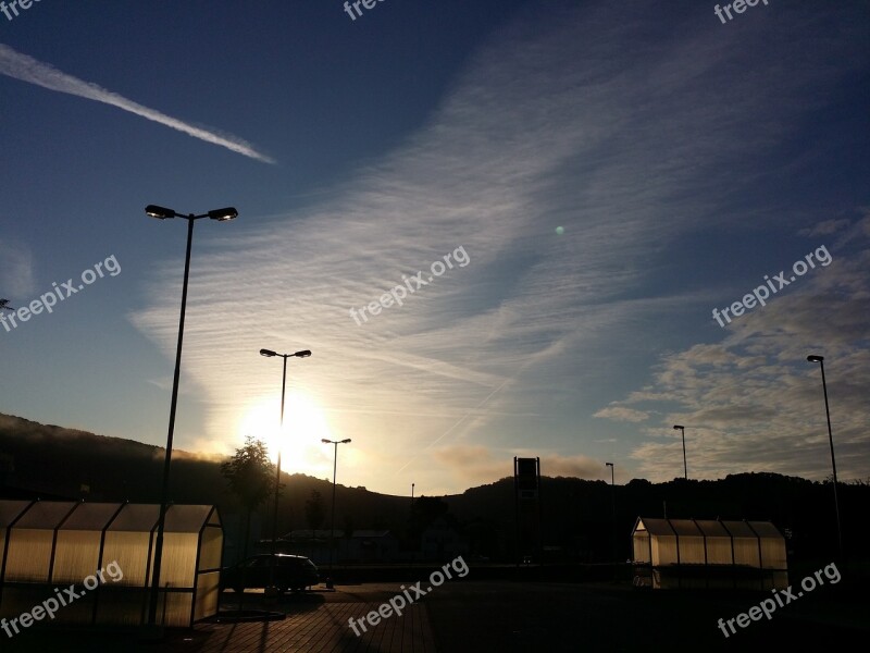 Morning Sun Clouds Blue Sky Free Photos