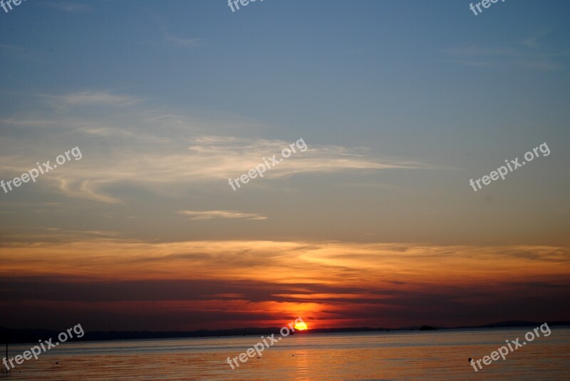 Sunset Lake Constance Abendstimmung Romance Water