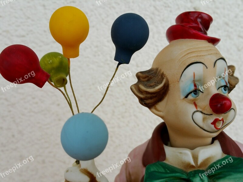 Statuette Clown Ballons Colorful Funny