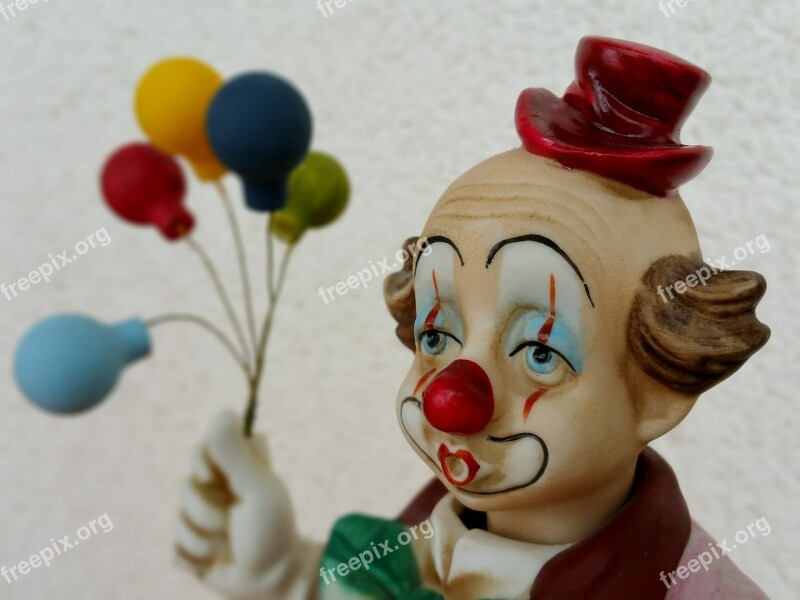 Statuette Clown Ballons Colorful Funny