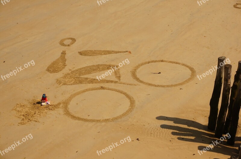 Beach Bike Drawing Saint Malo Free Photos