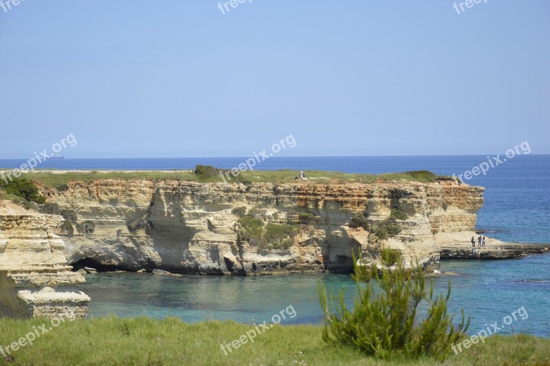 Rocks Landscape Sant Andrea Italy Sea