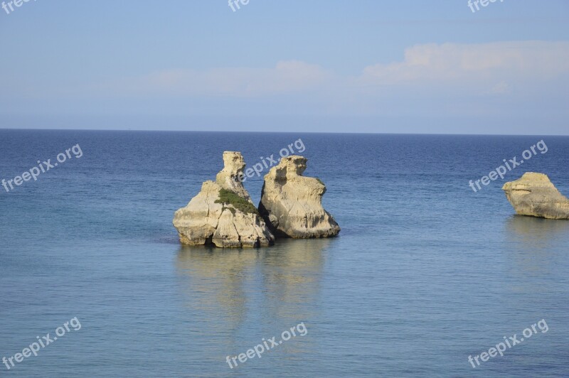 Sea Two Rocks Salento Free Photos