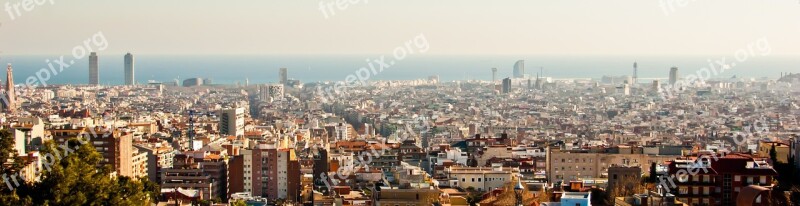 City Panoramica Barcelona Spain Travel