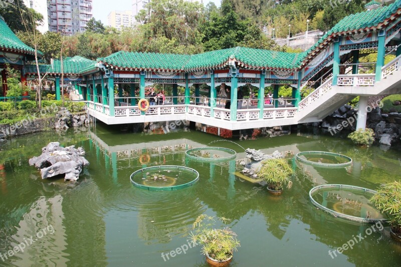 Hong Kong Measure Pond Bridge Free Photos