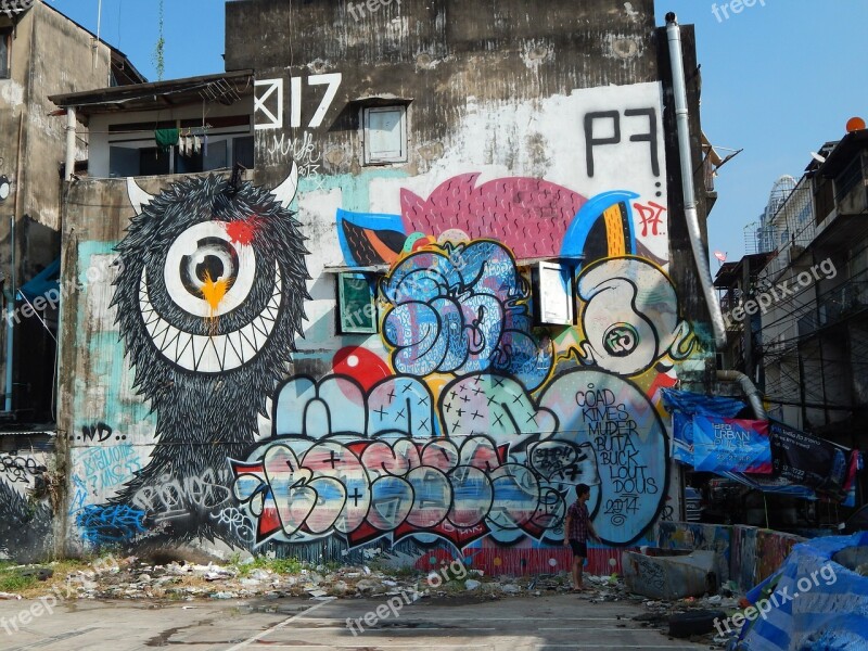 Graffiti Bangkok Street Art Painting Street