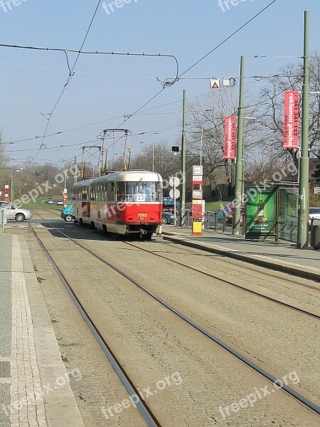 Transport Tram Prague Czech Republic Praha