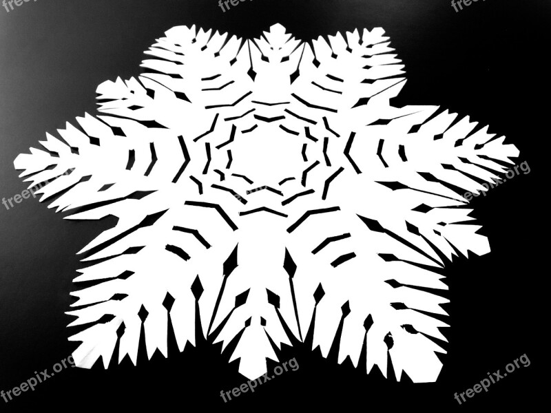 Paper Cut Silhouette Snowflake Black And White Free Photos