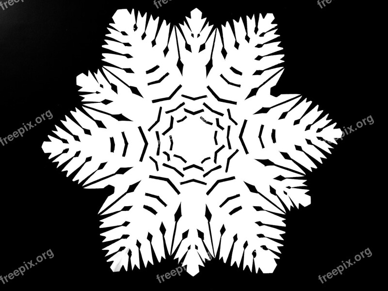 Paper Cut Silhouette Snowflake Black And White Free Photos