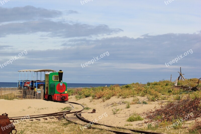 Train Beach Nature Sky Blue