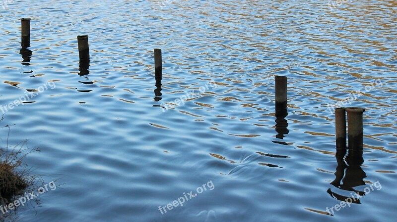 Water Bank Pile Mirroring Post