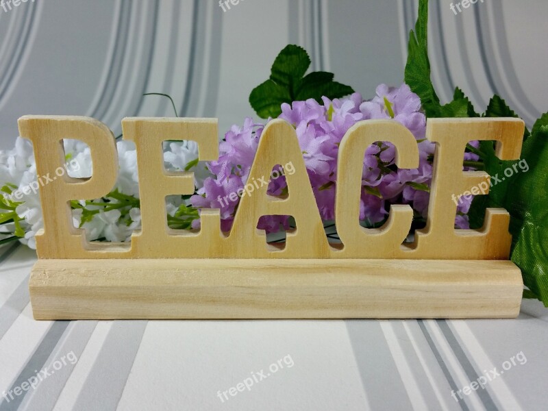 Hope Peace Decoration Flowers Wood