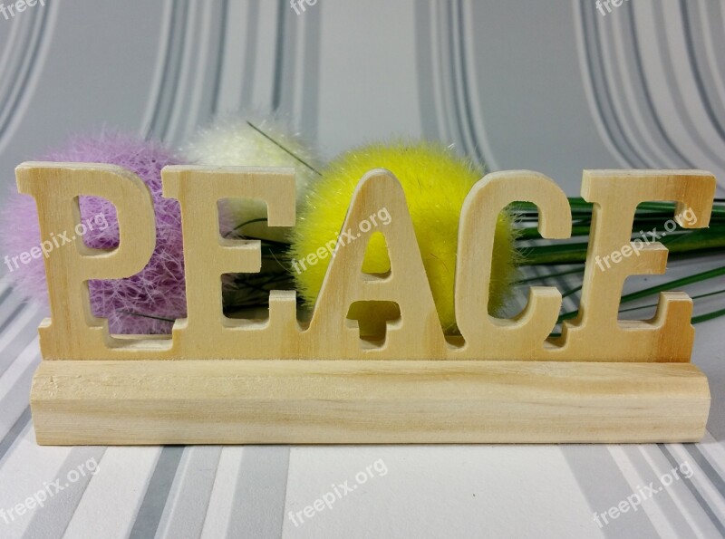 Hope Peace Decoration Flowers Wood