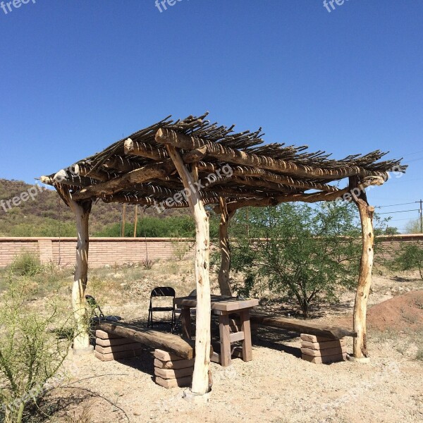 Ramada Shade Arid Desert Ocotillo Roof