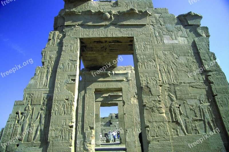 Egypt Views Stone Gate Scenery Free Photos