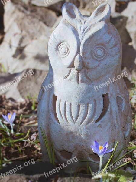 Porcelain Close Up Spring Sculpture Owl