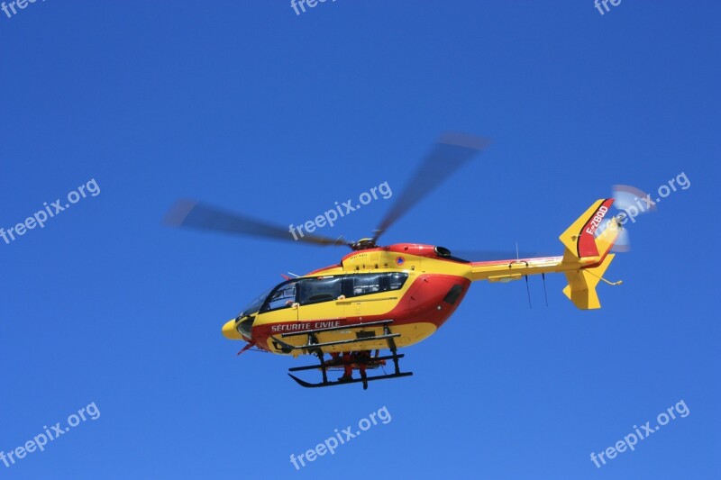 Helicopter Civil Security Rotor Blades Free Photos