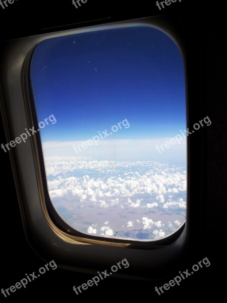 Plane Window Cloud Sky Commerce And Industry