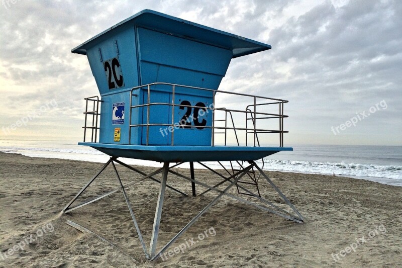 Beach Lifeguard Stand Ocean Sea