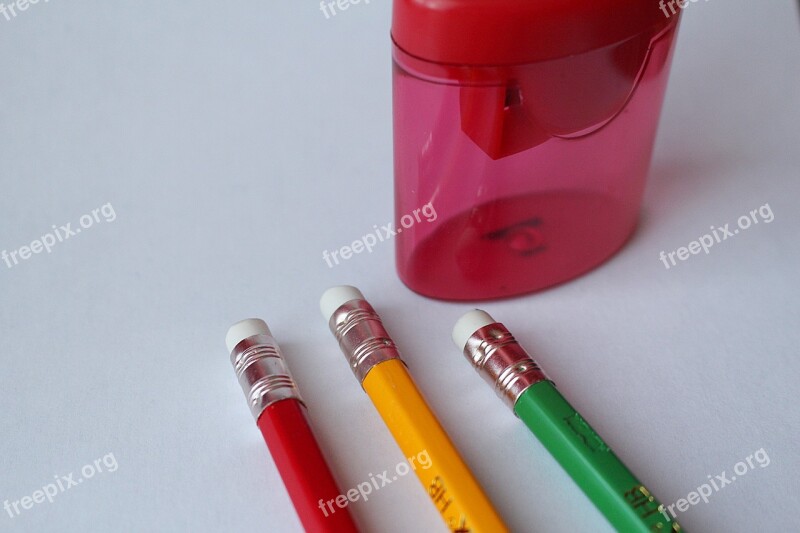 Pencils Sharpener Eraser Free Photos