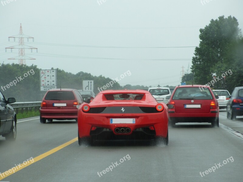 Ferrari Car Motorway The Autobahn Free Photos