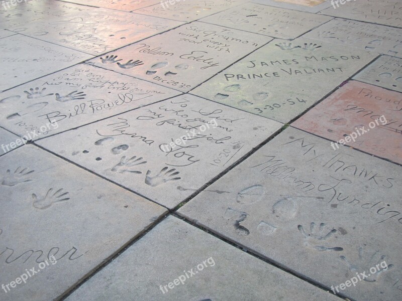 Chinese Theatre Footprints Celebrity Concrete Feet