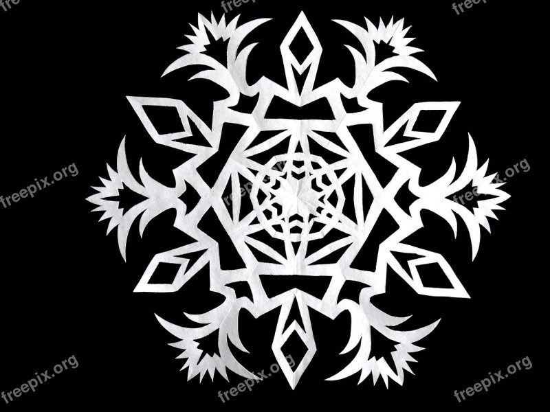 Star Snowflake Silhouette Black And White Pattern