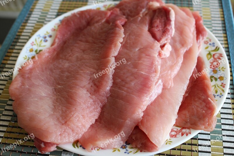 Meat Steak Meat Pork Schnitzel Raw Pork