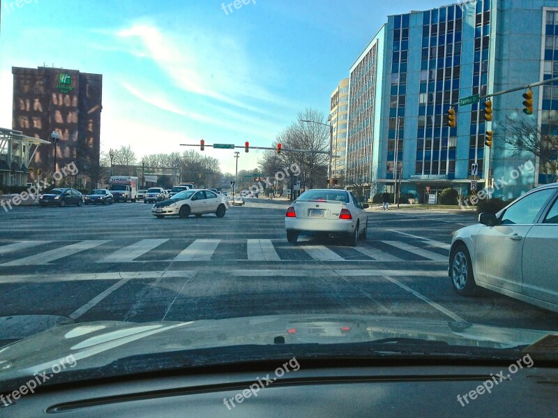 Day Cars Traffic Red Light Driver's Seat